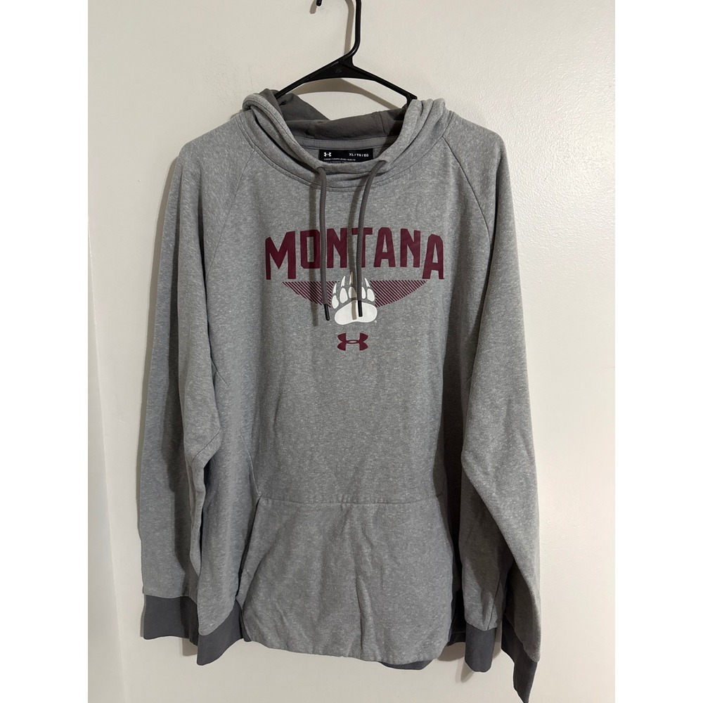 Under Armour Montana Grizzly Bear Paw ColdGear Hoodie Gray UM5076 XL